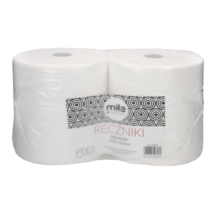 Ręczniki jednorazowe celulozowe premium 2 rolki po 1000 szt. Mila Technic