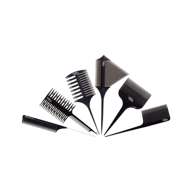 Fox Weaving Comb 3D, zestaw grzebieni do balejażu, 6 sztuk
