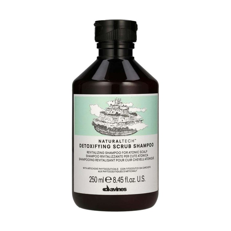 Davines Naturaltech Detoxifying Scrub Rewitalizujący Szampon z Peelingiem do Zwiotczałej Skóry Głowy 250ml