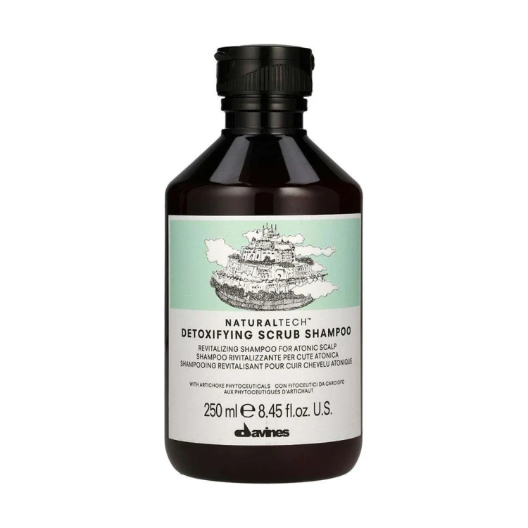 Davines Naturaltech Detoxifying Scrub Rewitalizujący Szampon z Peelingiem do Zwiotczałej Skóry Głowy 250ml